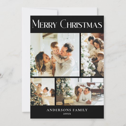 Modern Foto Collage Frohe Weihnachtskarte Feiertagskarte (Vorderseite)