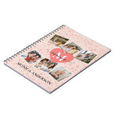 Modern Foto Collage Girly Pink Monogram Name Notizblock (Linke Seite)