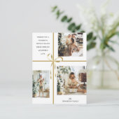 Modern Foto Collage Gold Box Ribbon Weihnachten (Stehend Vorderseite)