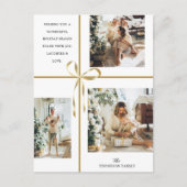 Modern Foto Collage Gold Box Ribbon Weihnachten (Vorderseite)