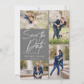 Modern Foto Collage Grau Save The Date (Vorderseite)