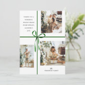 Modern Foto Collage Green Box Ribbon Weihnachten (Stehend Vorderseite)