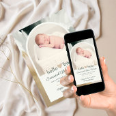 Modern Foto Collage Hello Baby Birth Ankündigung