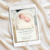 Modern Foto Collage Hello Baby Birth Ankündigung