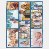 Modern Foto Collage Mauerwerk Stil Blau Fleecedecke (Vorderseite)