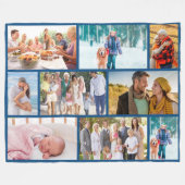 Modern Foto Collage Mauerwerk Stil Blau Fleecedecke (Vorderseite (Horizontal))