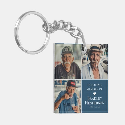 Modern Foto Collage Memorial Keepake Schlüsselanhänger (Vorderseite links)