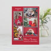 Modern Foto Collage Minimal Rote Weihnachten (Stehend Vorderseite)