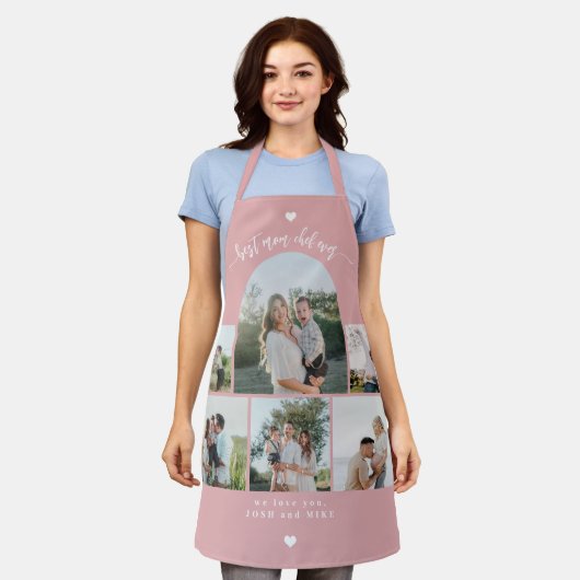 Modern Foto Collage Mothers Day pink Schürze (Getragen)