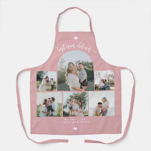 Modern Foto Collage Mothers Day pink Schürze (Vorderseite)