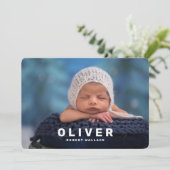 Modern Foto Collage Neugeborener Baby Boy Birth Ankündigung (Stehend Vorderseite)