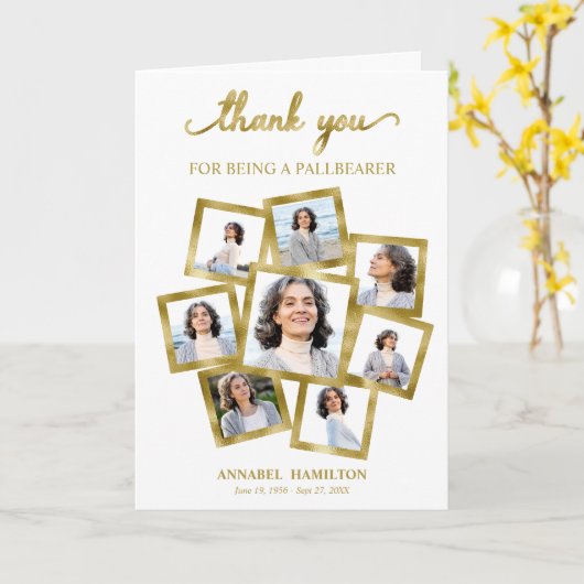 Modern Foto Collage Pallbester Danke Karte (Gelbe Blume)