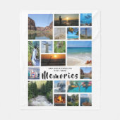 Modern Foto Collage Pinselschrift ERINNERUNGEN Wei Fleecedecke (Vorderseite)