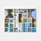 Modern Foto Collage Pinselschrift ERINNERUNGEN Wei Fleecedecke (Vorderseite (Horizontal))