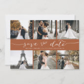 Modern Foto Collage Save the Date Terracotta (Vorderseite)