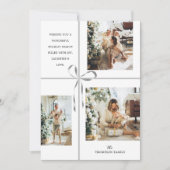 Modern Foto Collage Silver Box Ribbon Weihnachten (Vorderseite)