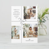 Modern Foto Collage Silver Box Ribbon Weihnachten (Stehend Vorderseite)