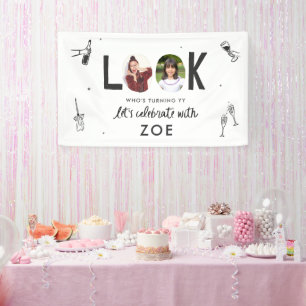 Modern Foto Collage Spaß HandGezeichnet Geburtstag Banner