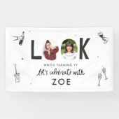 Modern Foto Collage Spaß HandGezeichnet Geburtstag Banner (Horizontal)