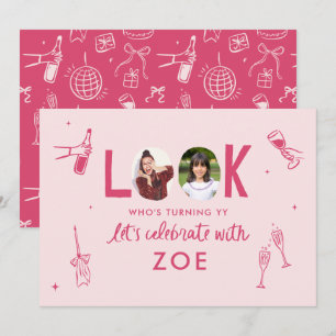 Modern Foto Collage Spaß HandGezeichnet Geburtstag Einladung