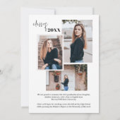 Modern Foto Collage Stilvoller Script-Abschluss Ankündigung (Rückseite)