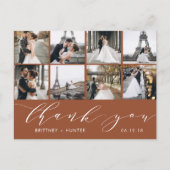 Modern Foto Collage Vielen Dank Terracotta Postkarte (Vorderseite)