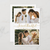 Modern Foto Collage Wedding Dankeschön Card Dankeskarte (Vorne/Hinten)