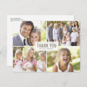 Modern Foto Collage Wedding Vielen Dank Postcard Postkarte (Vorne/Hinten)