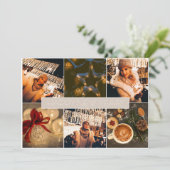 Modern Foto Collage Weihnachtskarte Dankeskarte (Stehend Vorderseite)