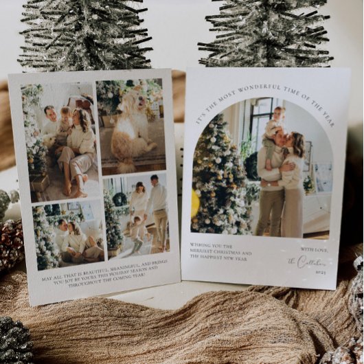 Modern Foto Collage Weihnachtskarte Einladung