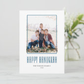 Modern Foto Frame Happy Hanukkah Feiertagskarte (Stehend Vorderseite)
