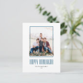 Modern Foto Frame Happy Hanukkah Feiertagspostkarte (Stehend Vorderseite)