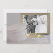 Modern Foto Frame Wedding Danke Card Ankündigung (Vorderseite)