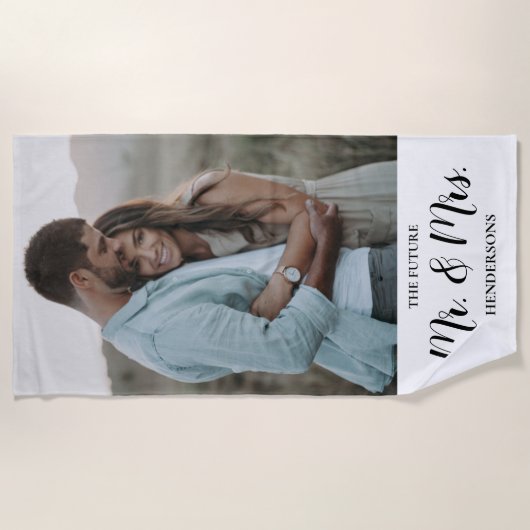 Modern Foto Future Mr. und Frau  Strandtuch (Vorderseite)