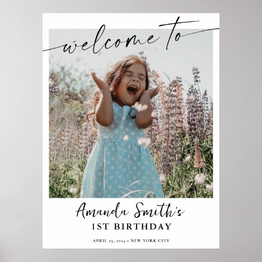 Modern Foto Geburtstagsfeier Poster (Vorne)