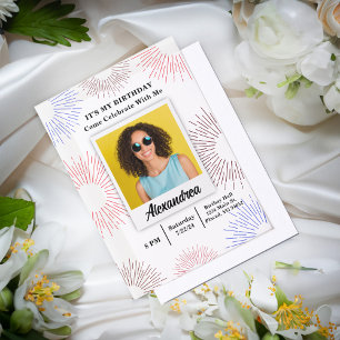 Modern Foto Geburtstagsparty Fusion Celebration Pergament Einladungen