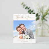 Modern Foto Gold Dankeschön Card Dankeskarte (Stehend Vorderseite)