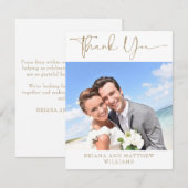 Modern Foto Gold Dankeschön Card Dankeskarte (Vorne/Hinten)