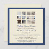Modern Foto Grand Opening Einladung (blau) (Vorne/Hinten)