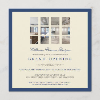Modern Foto Grand Opening Einladung (blau)