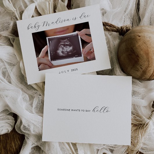 Modern Foto Hello Baby Announccard Dankeskarte