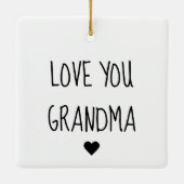 Modern Foto Liebe You Oma Best Christmas Geschenk Keramikornament (Rückseite)