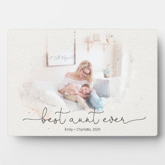 Modern Foto Maske Best Aunt Skript Zitat Fotoplatte (Vorderseite)