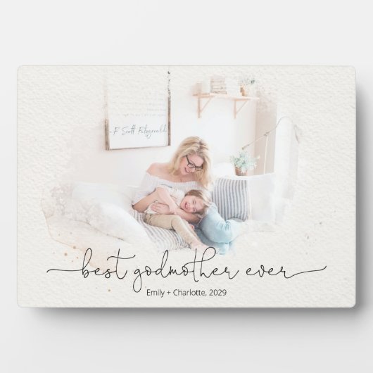 Modern Foto Maske Best Godmutter je Skript-Zitat Fotoplatte (Vorderseite)