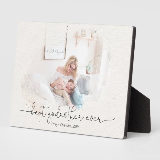 Modern Foto Maske Best Godmutter je Skript-Zitat Fotoplatte (Seite)