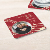 Modern Foto MUSIC 40. Ruby Wedding Jubiläum Rechteckiger Pappuntersetzer (angewinkelt)