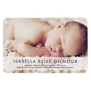 Modern Foto Name Birth Stat Neugeborene Girl Magnet