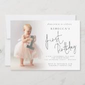 Modern Foto Overlay 1. Geburtstag Einladung (Vorderseite)