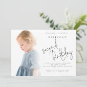 Modern Foto Overlay 2. Geburtstag Einladung (Stehend Vorderseite)