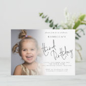 Modern Foto Overlay 3. Geburtstag Party Einladung (Stehend Vorderseite)